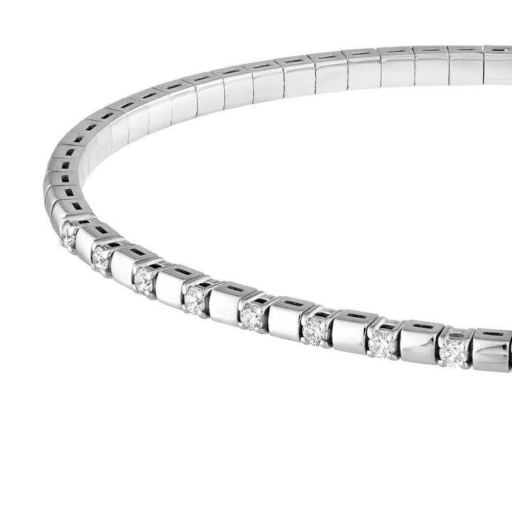 1/3tcw Alternating Diamond and Square Link Flexi Bracelet