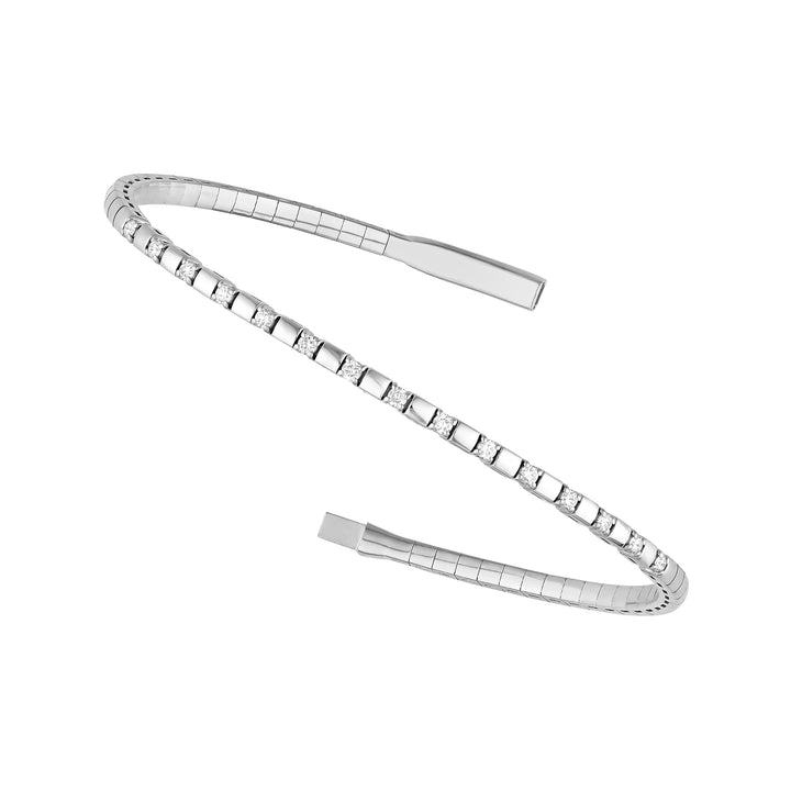 1/3tcw Alternating Diamond and Square Link Flexi Bracelet
