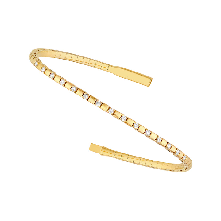 1/3tcw Alternating Diamond and Square Link Flexi Bracelet