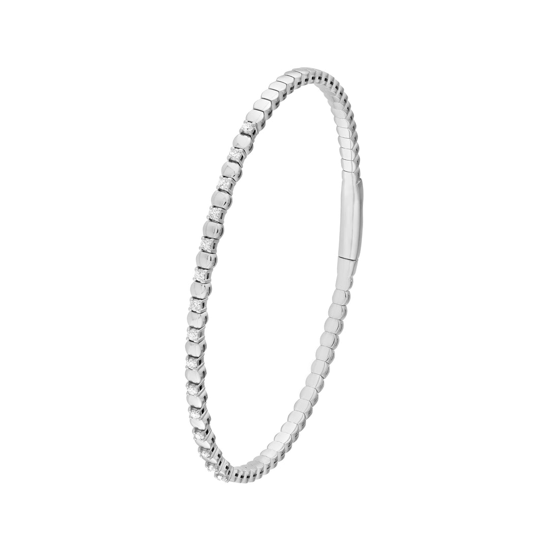 1/3tcw Alternating Diamond and Round Link Flex Bracelet