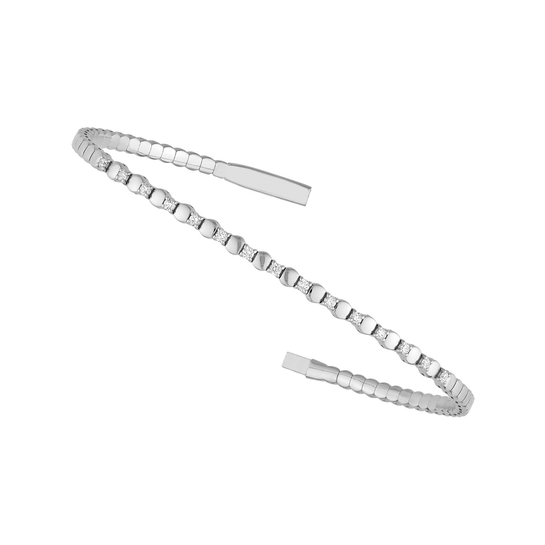 1/3tcw Alternating Diamond and Round Link Flex Bracelet