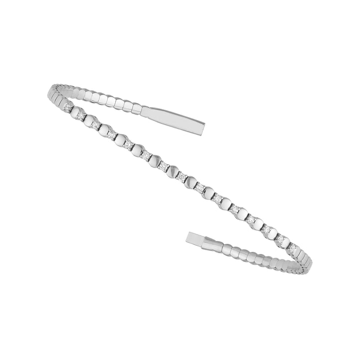 1/3tcw Alternating Diamond and Round Link Flex Bracelet