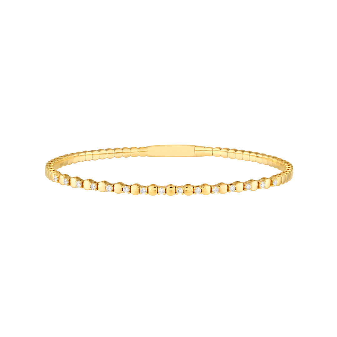 1/3tcw Alternating Diamond and Round Link Flex Bracelet