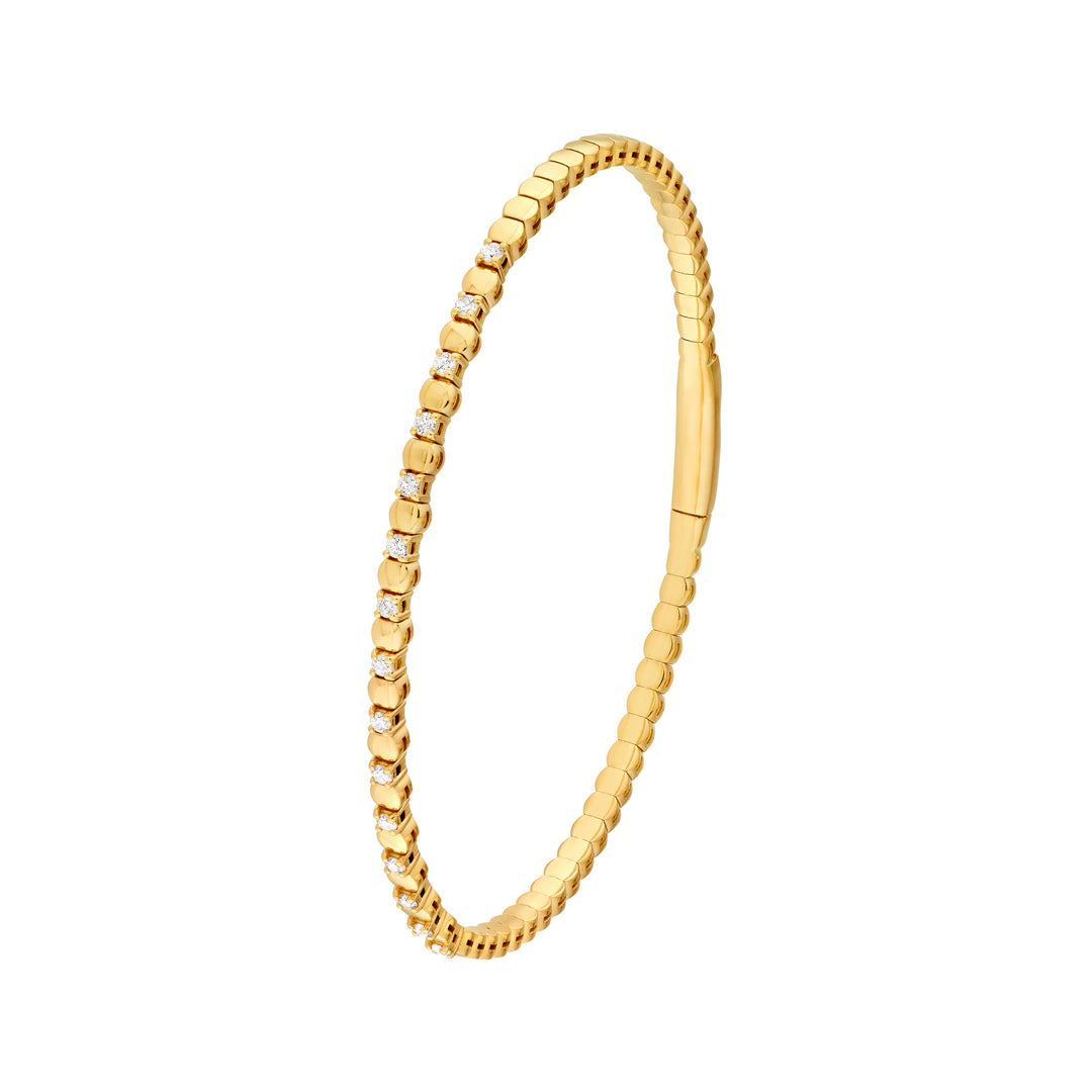 1/3tcw Alternating Diamond and Round Link Flex Bracelet