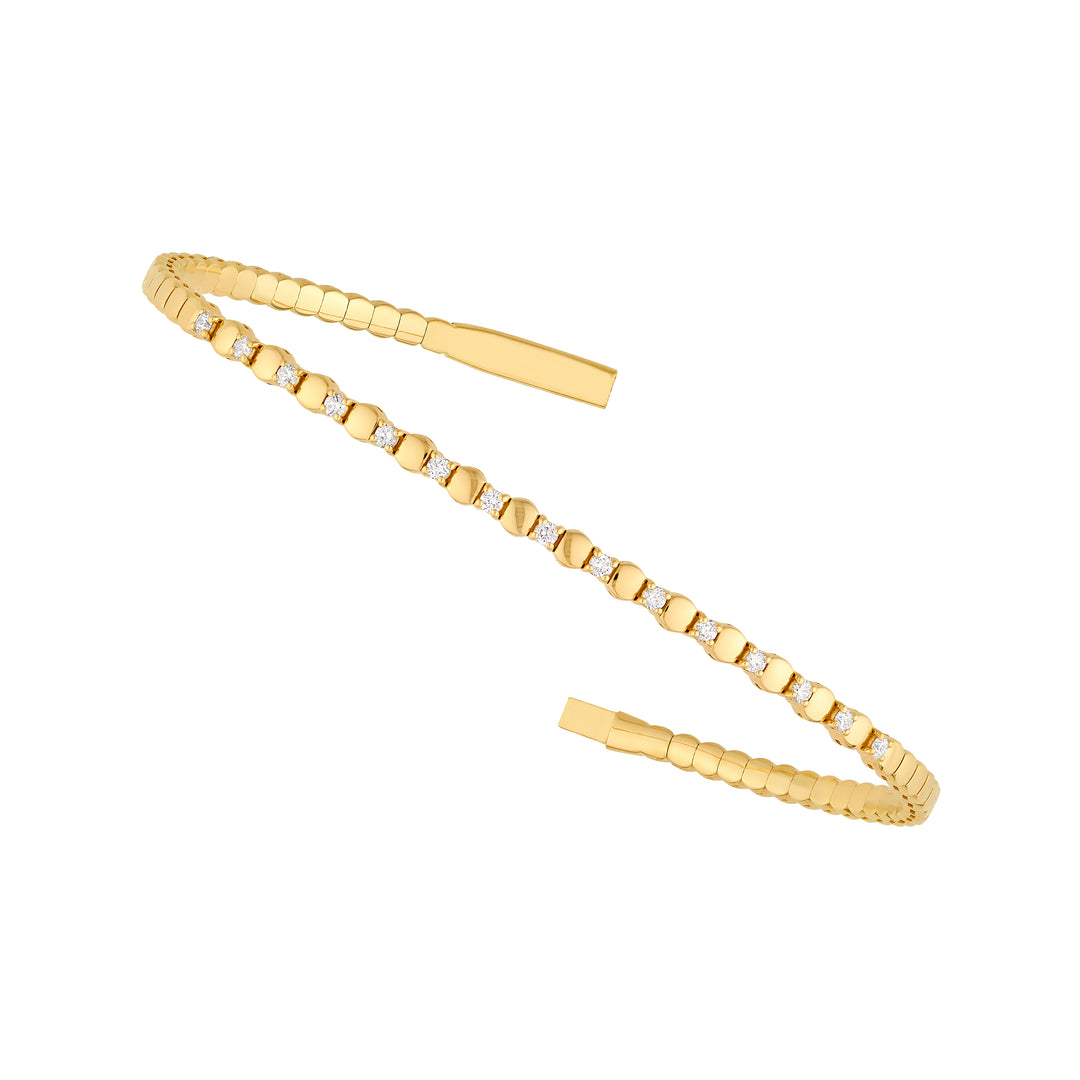 1/3tcw Alternating Diamond and Round Link Flex Bracelet