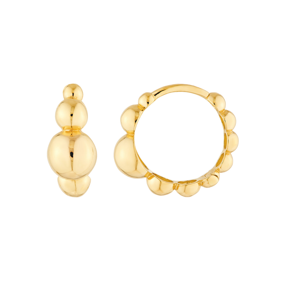 Beaded Round Hoop Earrings