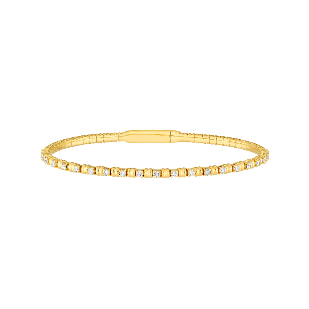 5/8tcw Alternating Diamond and Ribbed Flexi Bracelet