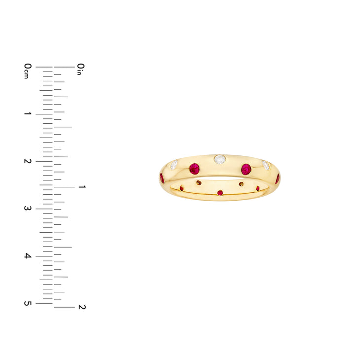 Staggered Ruby & Diamond Ring
