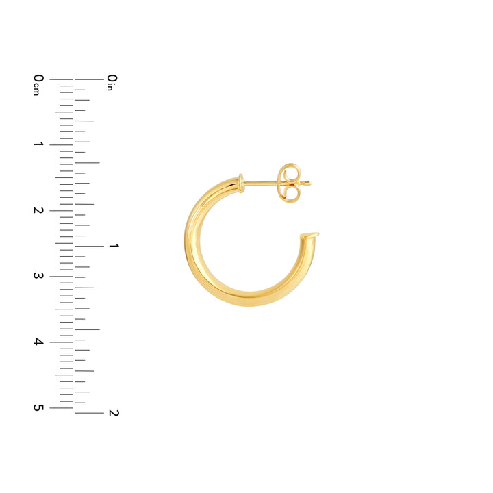 20mm D-Tube Round Hoop Earrings