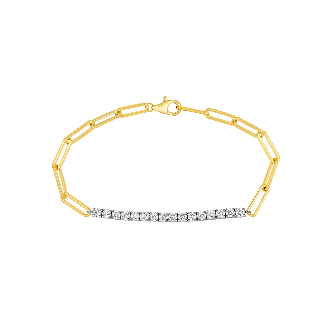 Two Tone 1-3/4tcw Diamond Paper Clip Bracelet