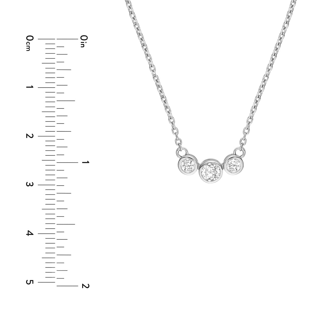 Bezel Set 3 Stone Graduated Necklace