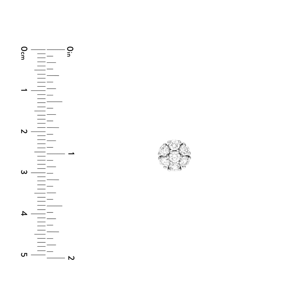 1tcw Diamond Cluster Stud Earrings