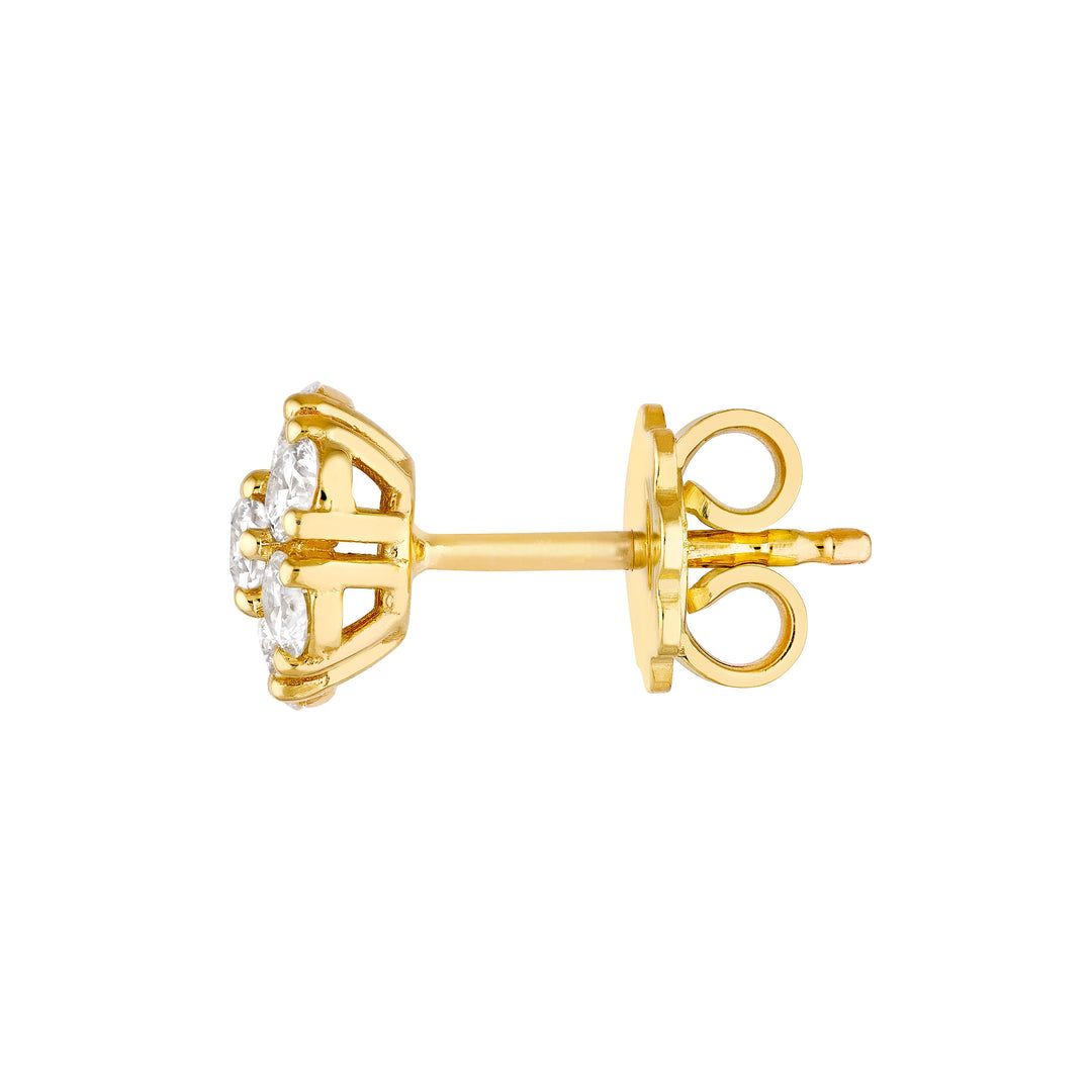 1tcw Diamond Cluster Stud Earrings