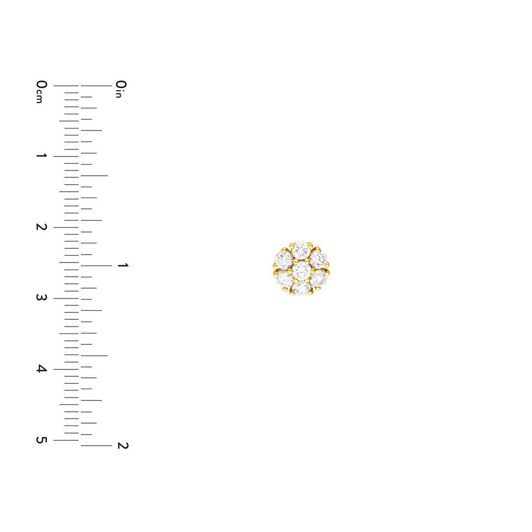 1tcw Diamond Cluster Stud Earrings