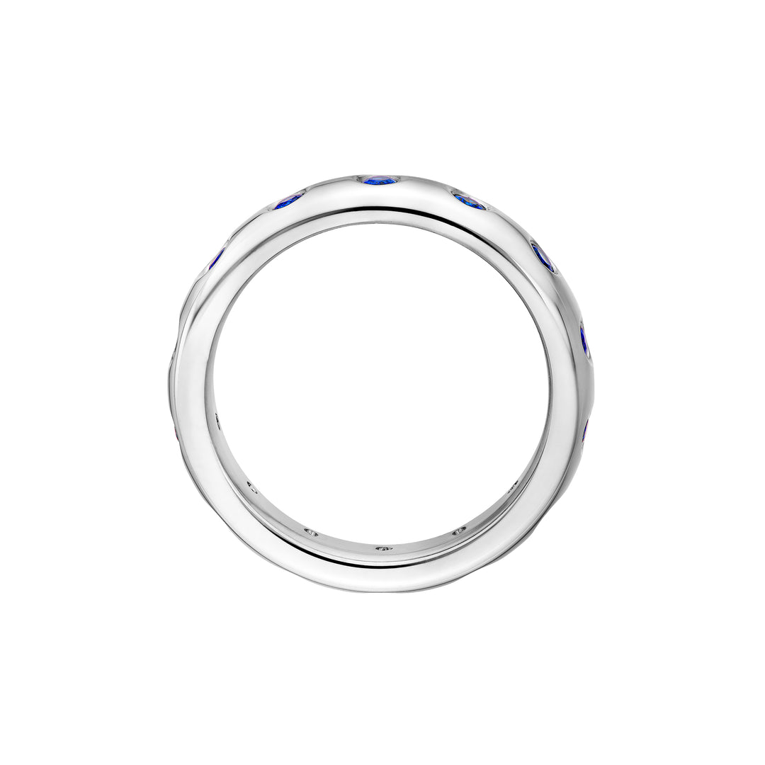 3/4tcw Round Sapphire Straight Band Ring