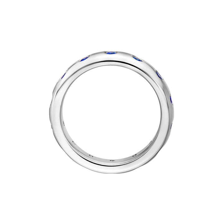 3/4tcw Round Sapphire Straight Band Ring