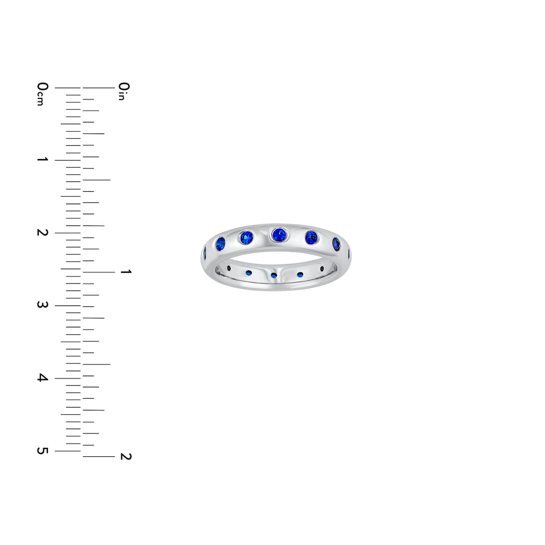 3/4tcw Round Sapphire Straight Band Ring