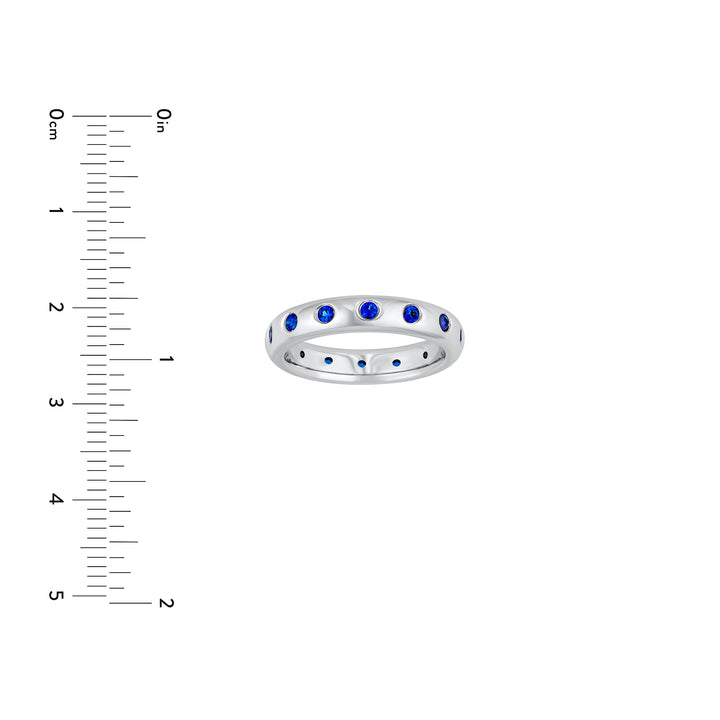 3/4tcw Round Sapphire Straight Band Ring