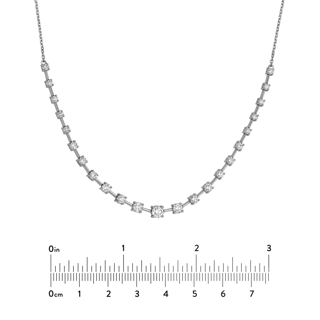 2-1/2tcw Diamond Ascending Stone Necklace