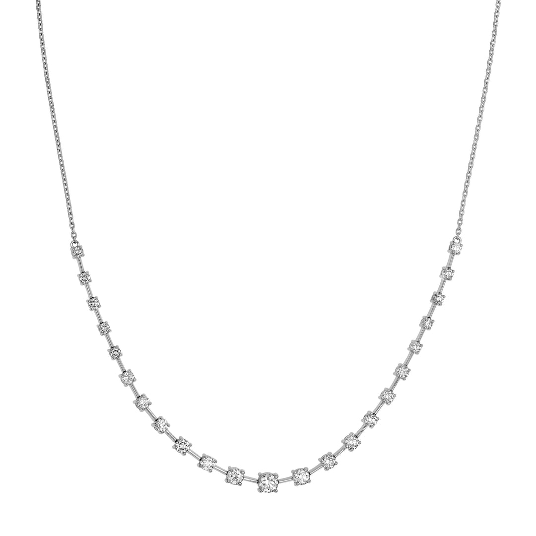 2-1/2tcw Diamond Assending Stone Necklace