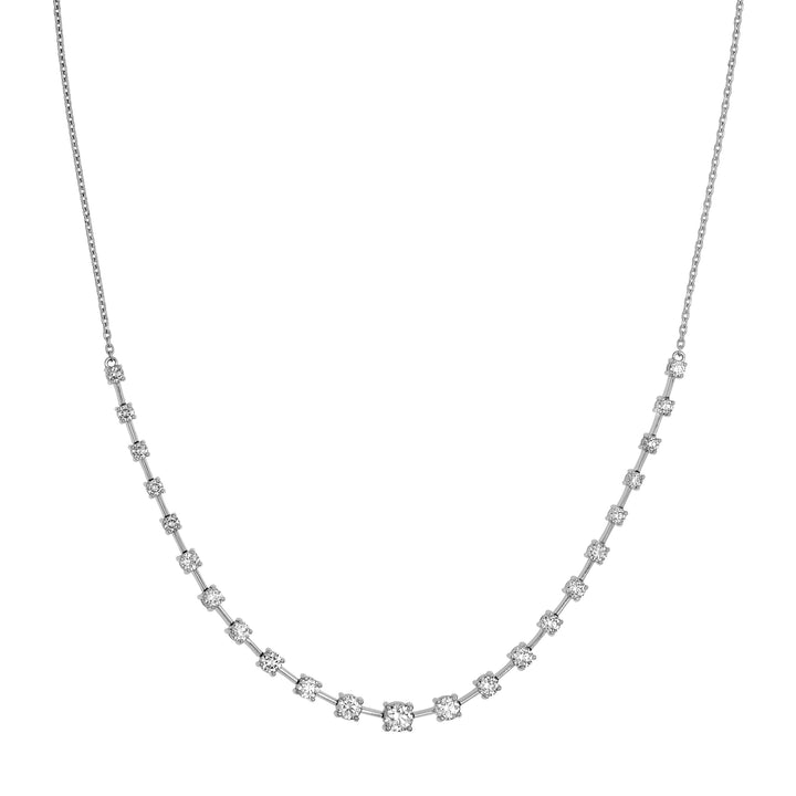 2-1/2tcw Diamond Assending Stone Necklace