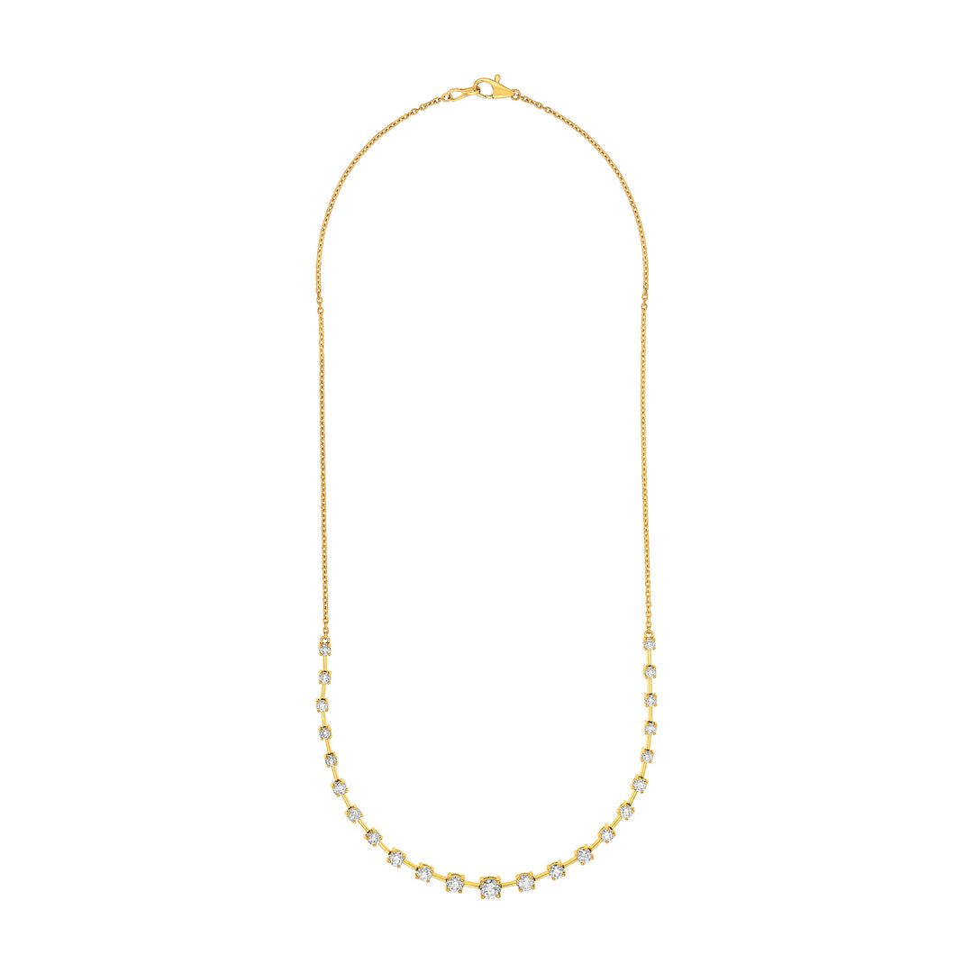 2-1/2tcw Diamond Assending Stone Necklace