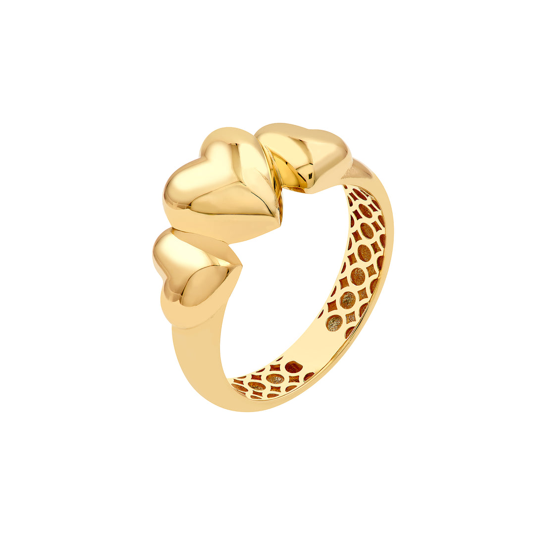 Triple Hearts Ring