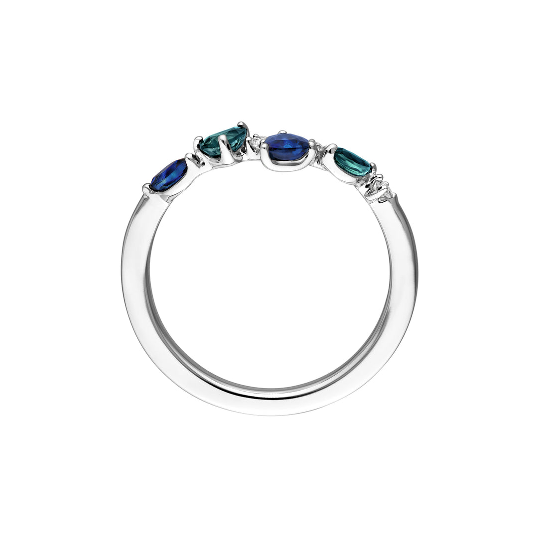 Teal Sapphire and Blue Blossom Band