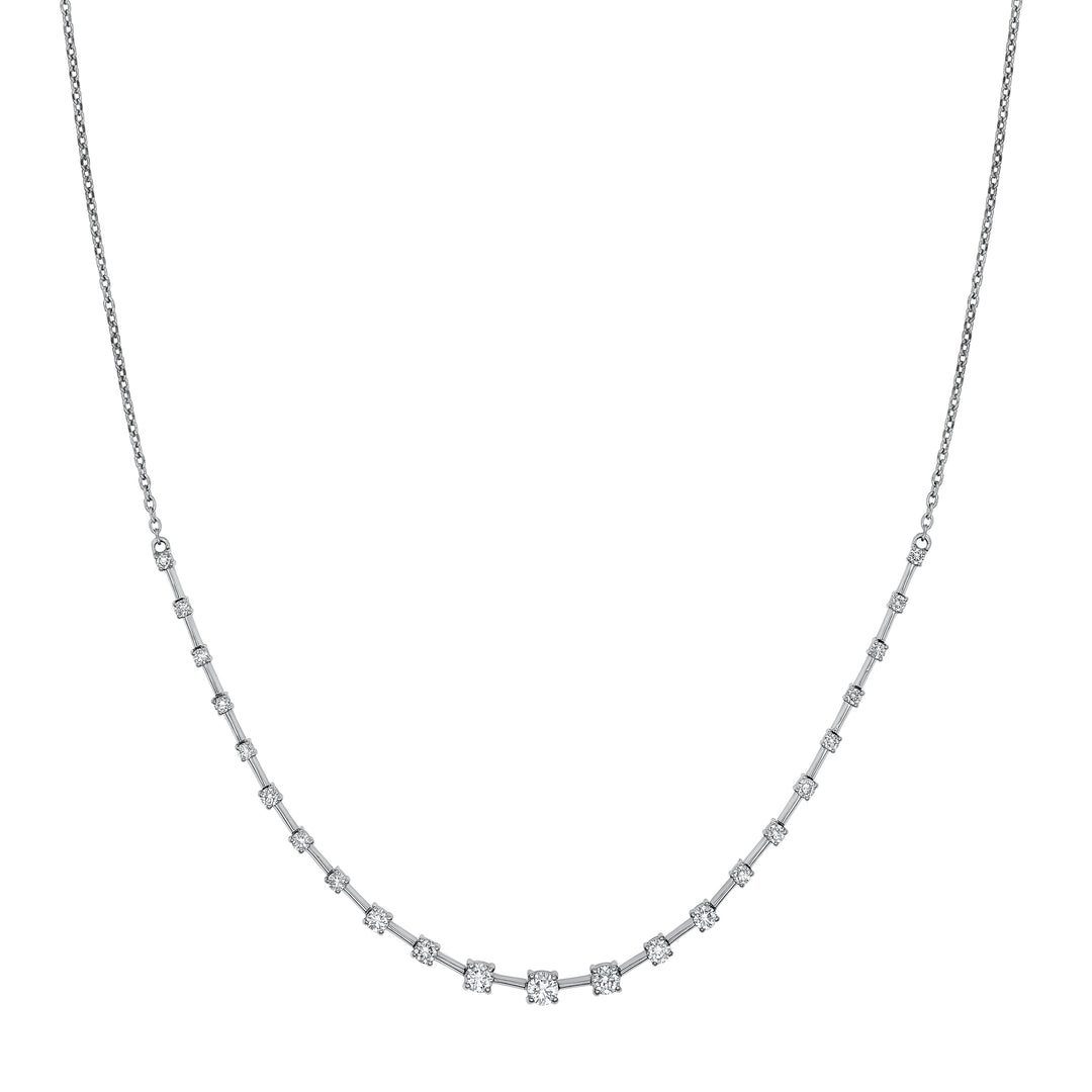Round Ascending Diamond Necklace (1tcw)