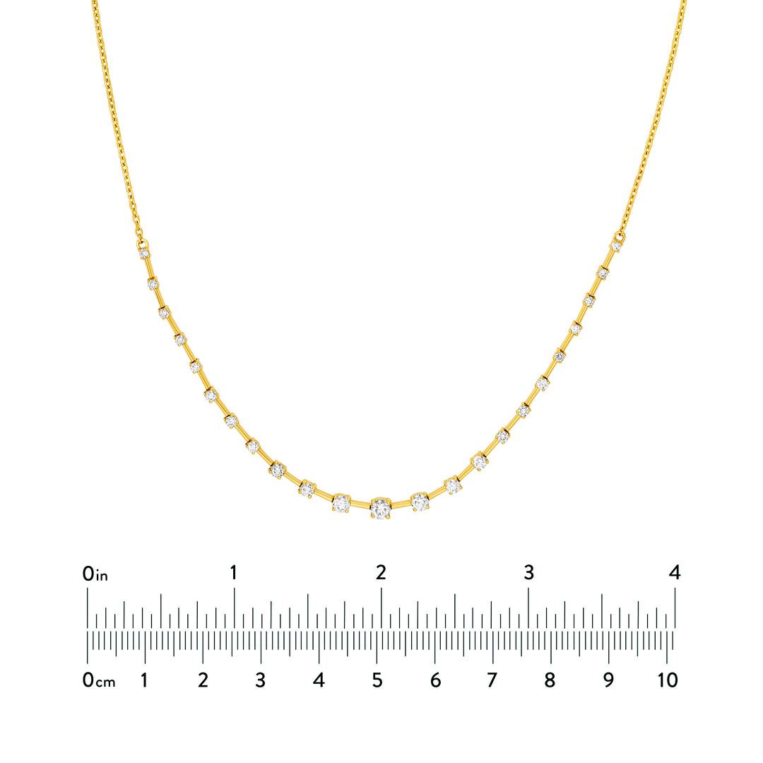 Round Ascending Diamond Necklace (1tcw)