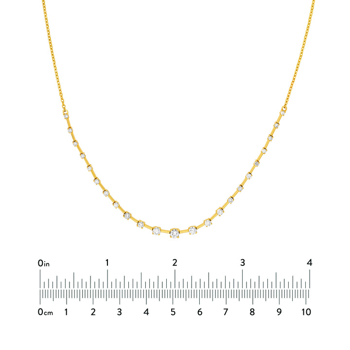Round Ascending Diamond Necklace (1tcw)