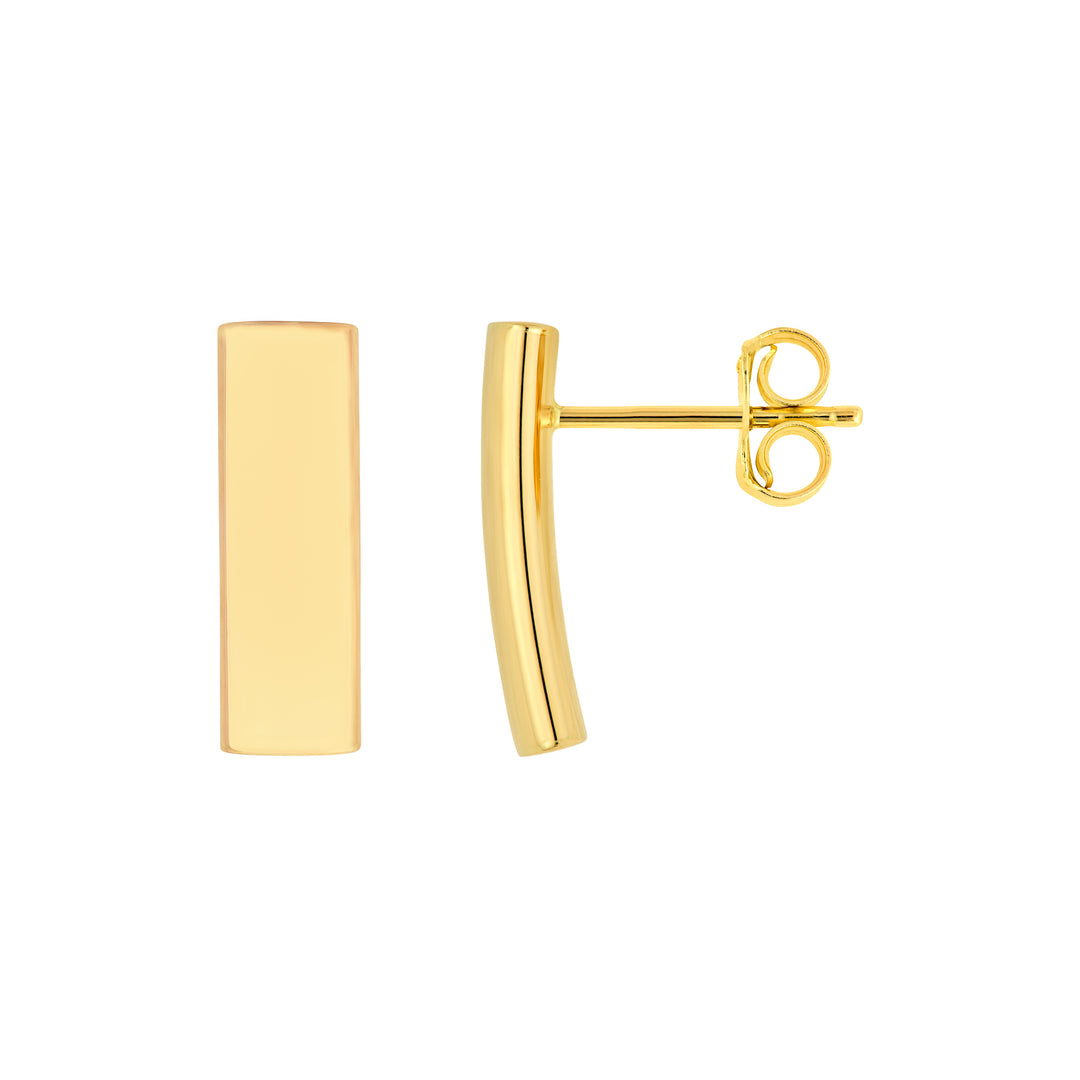 Curved Bar Stud Earrings