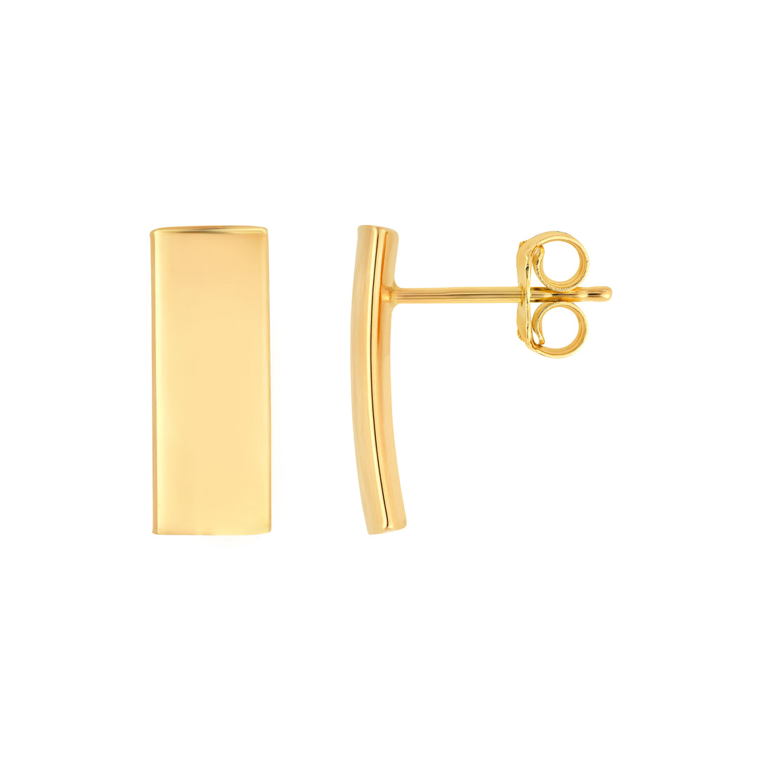 Curved Medium Bar Stud Earrings