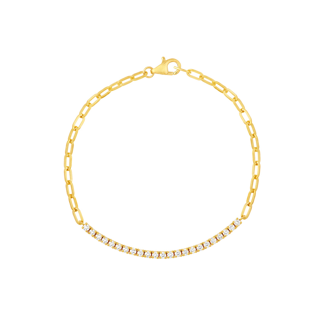 5/8tcw Diamond Paper Clip Bracelet