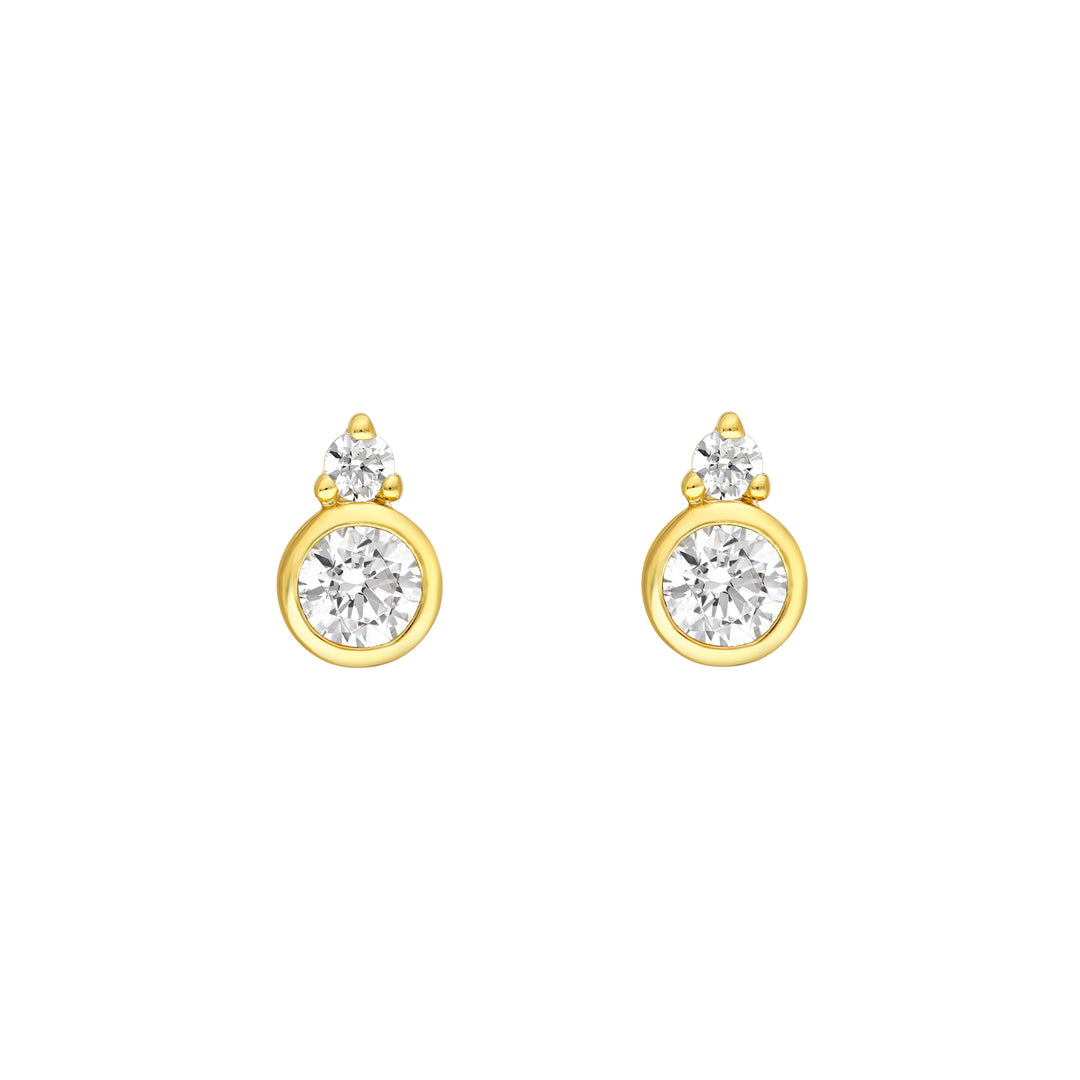 3/8tcw Round Bezel Diamond Earrings