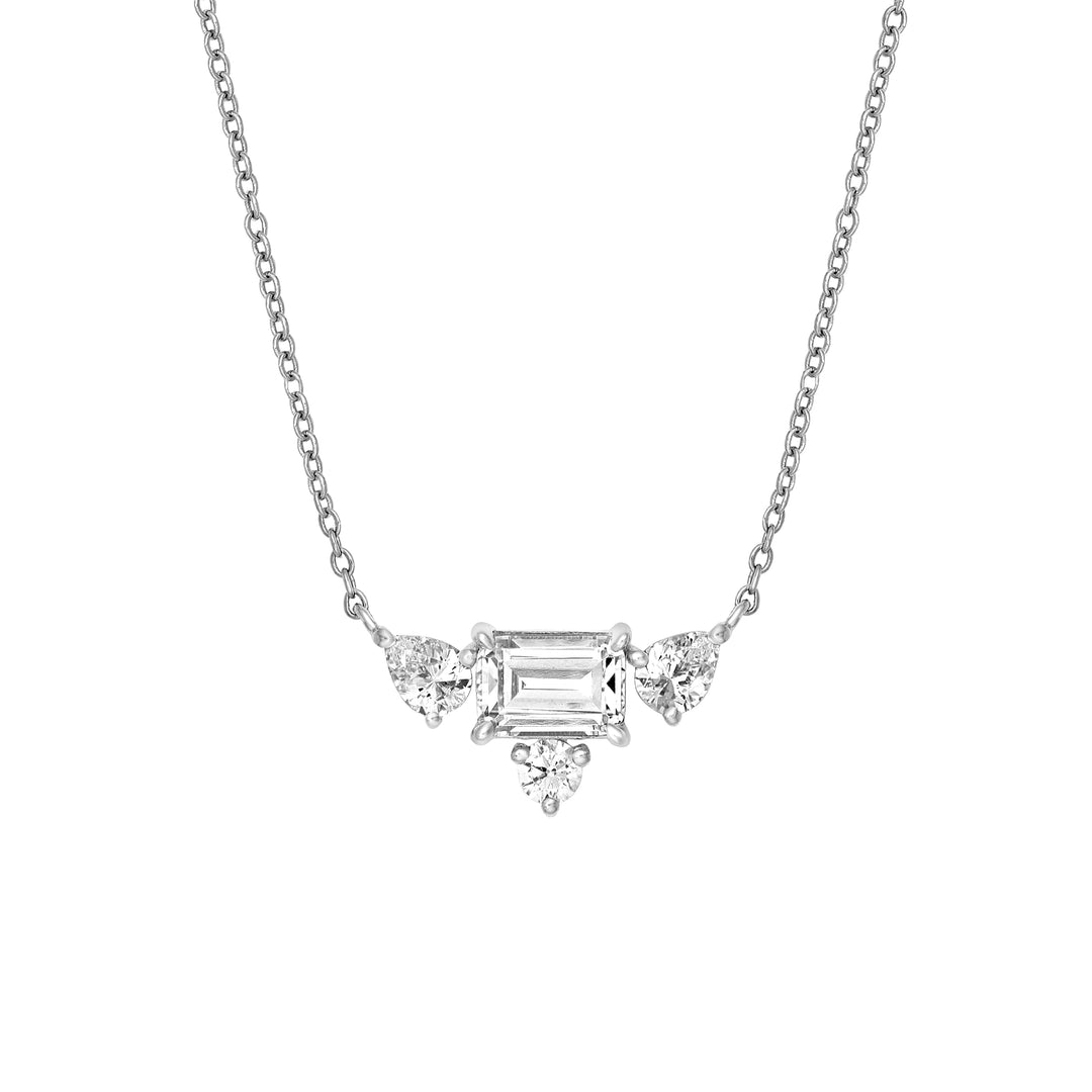 Three Stone Diamond Necklace