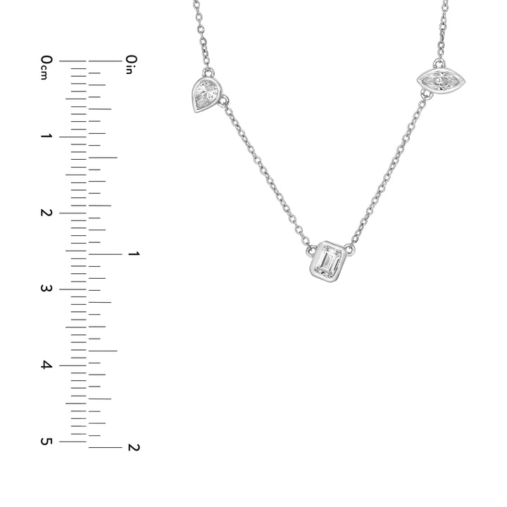 1tcw Multi Stone Bezel Diamond Station Necklace