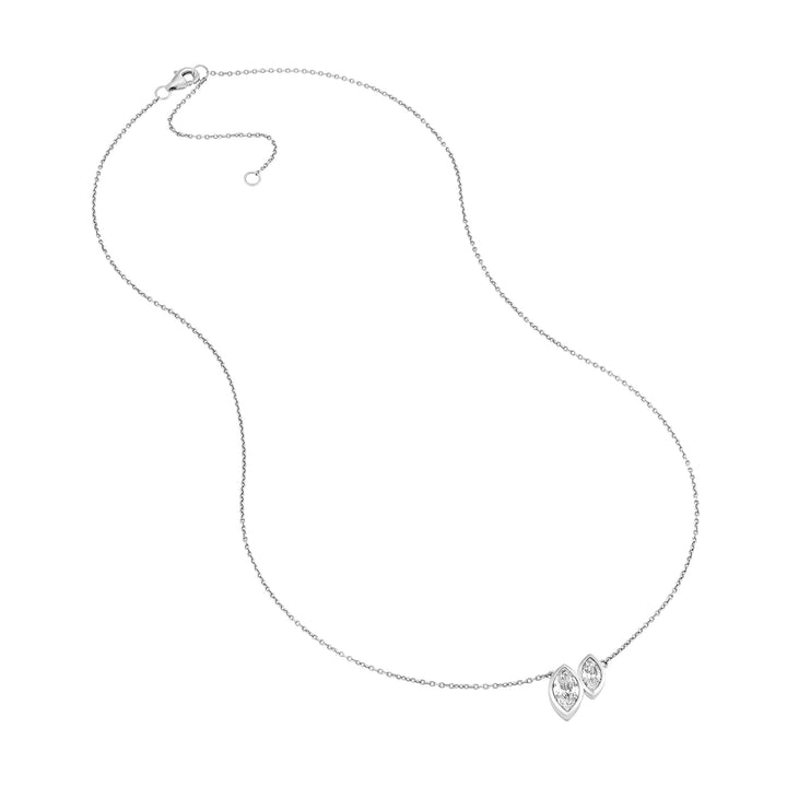 1-1/6tcw Toi et Moi Marquise Diamond Necklace