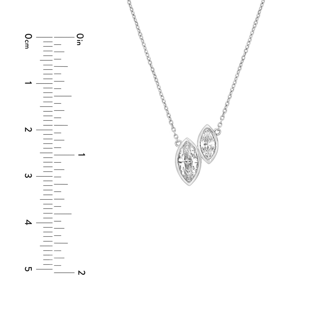 1-1/6tcw Toi et Moi Marquise Diamond Necklace