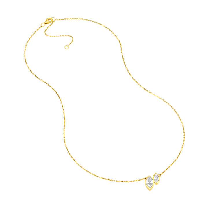 1-1/6tcw Toi et Moi Marquise Diamond Necklace