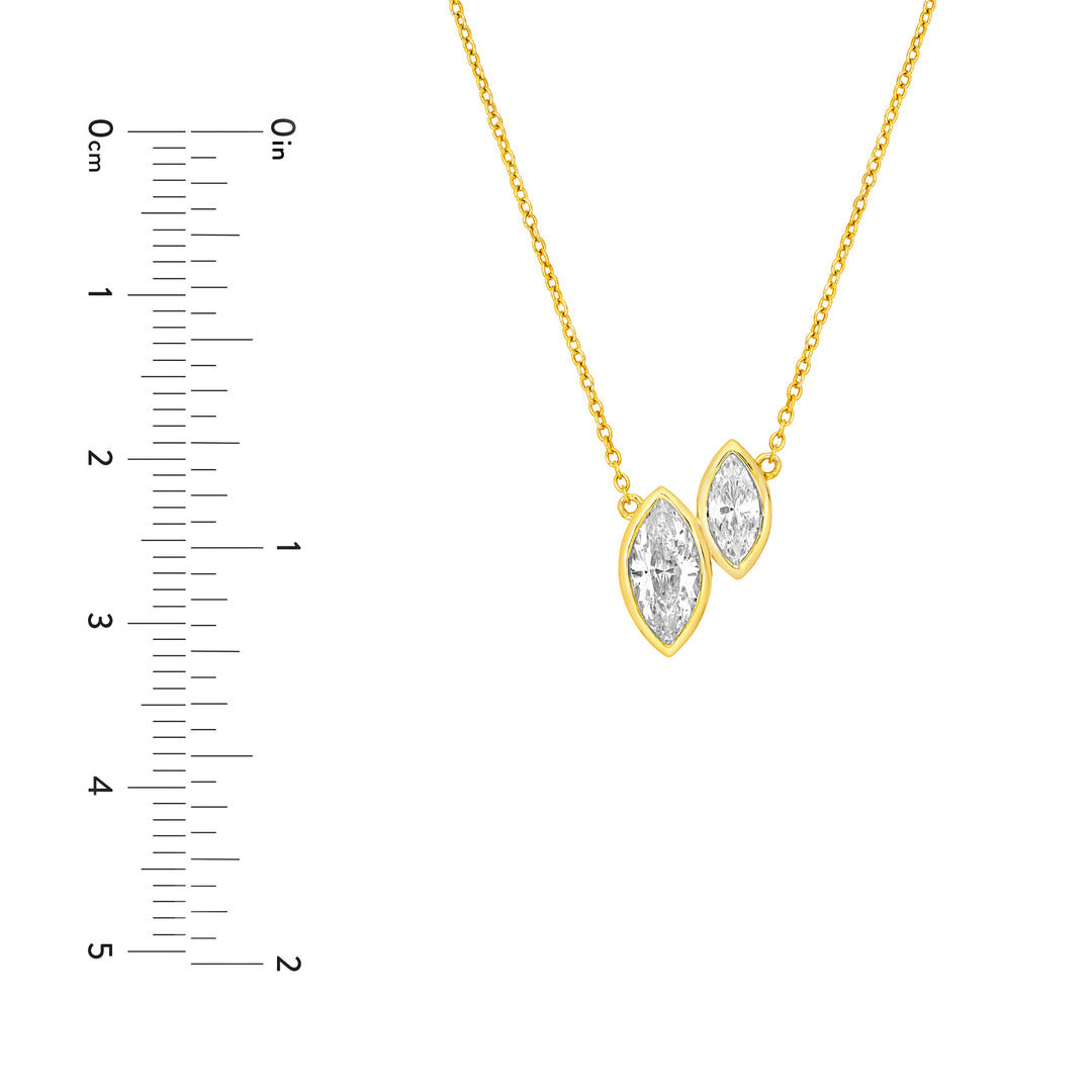 1-1/6tcw Toi et Moi Marquise Diamond Necklace