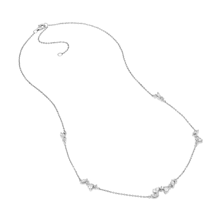 1-3/8tcw Multi Stone Diamond Cluster Necklace