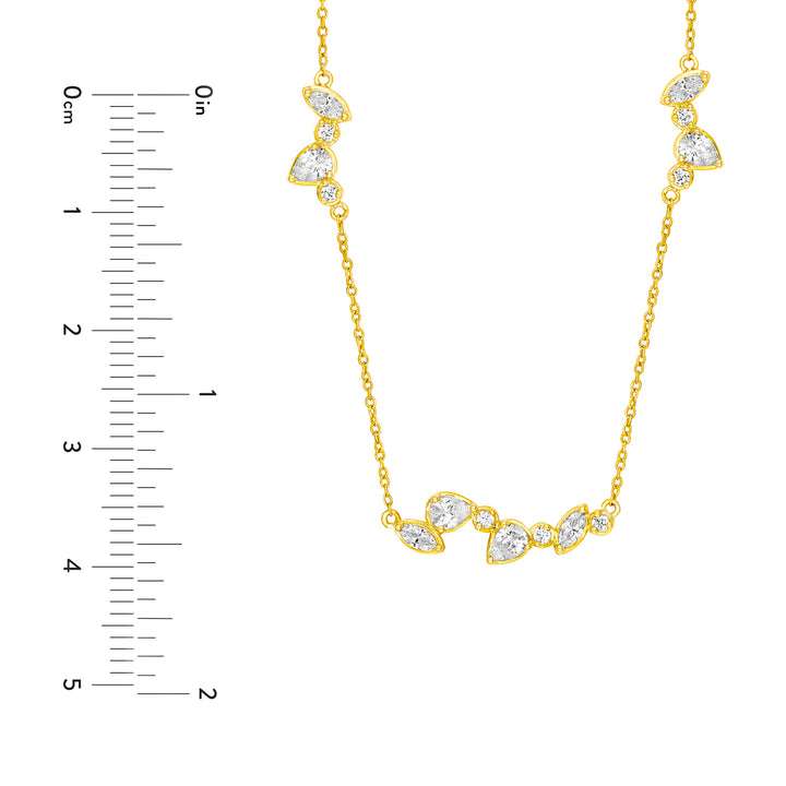 1-3/8tcw Multi Stone Diamond Cluster Necklace