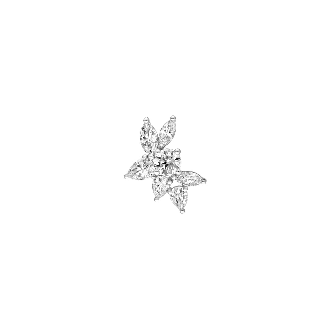 2-3/4tcw Round Pear & Marquise Diamond Cluster Stud Earrings