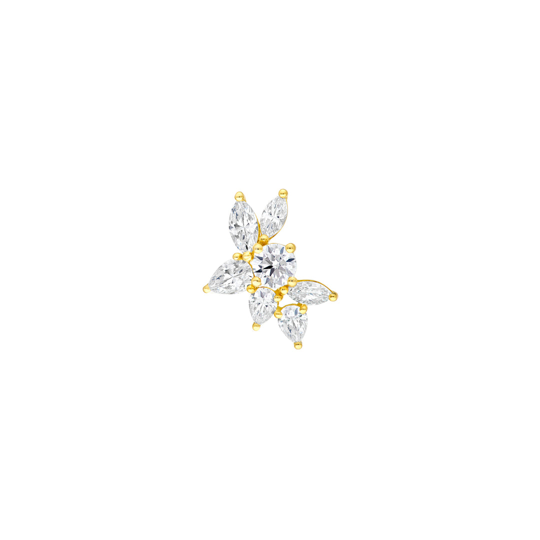 2-3/4tcw Round Pear & Marquise Diamond Cluster Stud Earrings