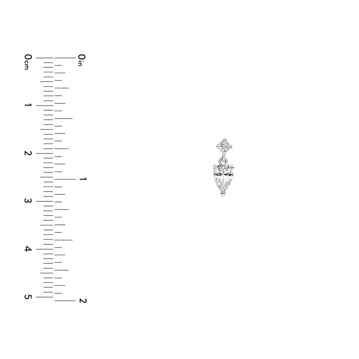 1tcw Pear & Round Diamond Stud Earrings