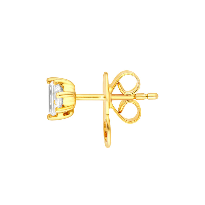 5/8tcw Square Baguette Princess & Round Diamond Studs