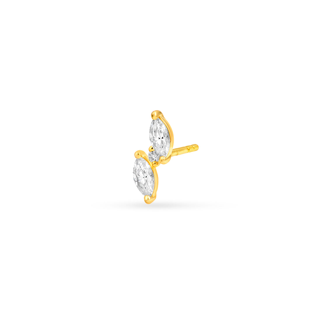 5/8tcw Marquise & Round Staggered Diamond Earrings