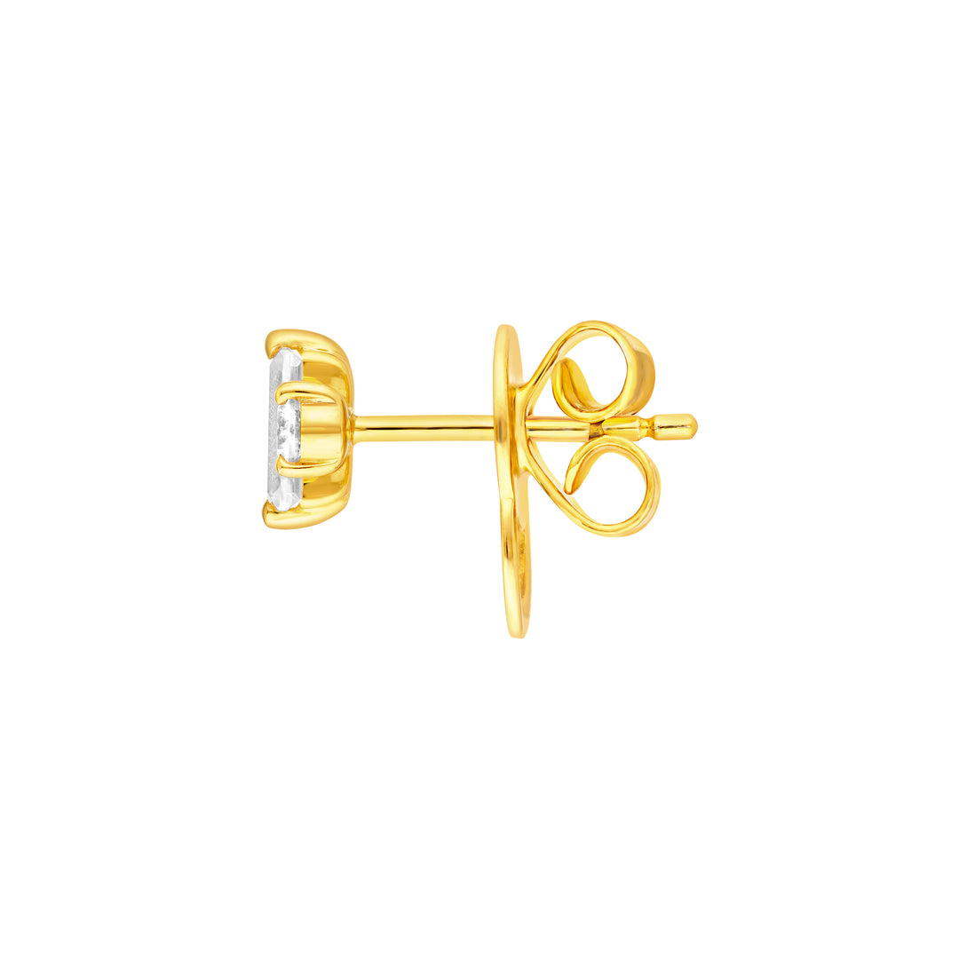 5/8tcw Square Baguette & Round Diamond Earrings