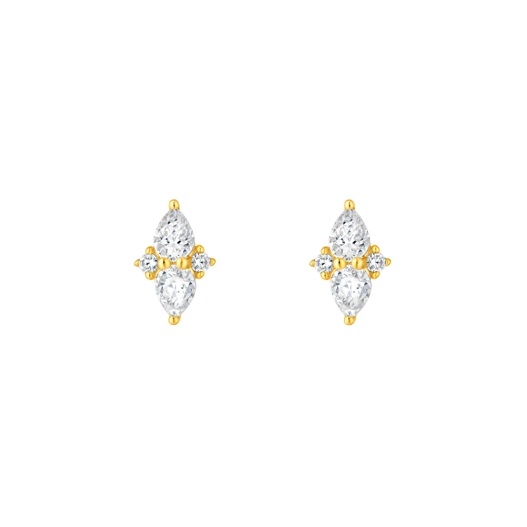 7/8tcw Pear & Round Diamond Earrings